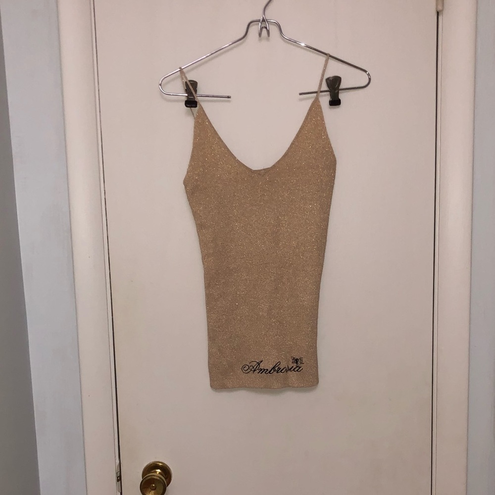 Ambrosia Metallic Gold Knit Tank